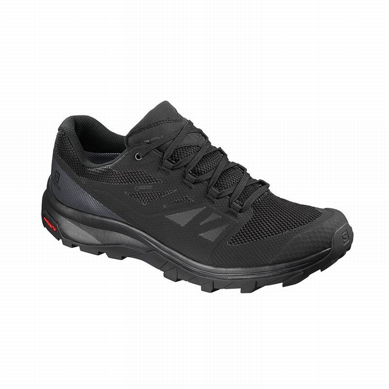 Salomon Singapore Mens Hiking Shoes - OUTLINE GORE-TEX Black | 27015-UAPL